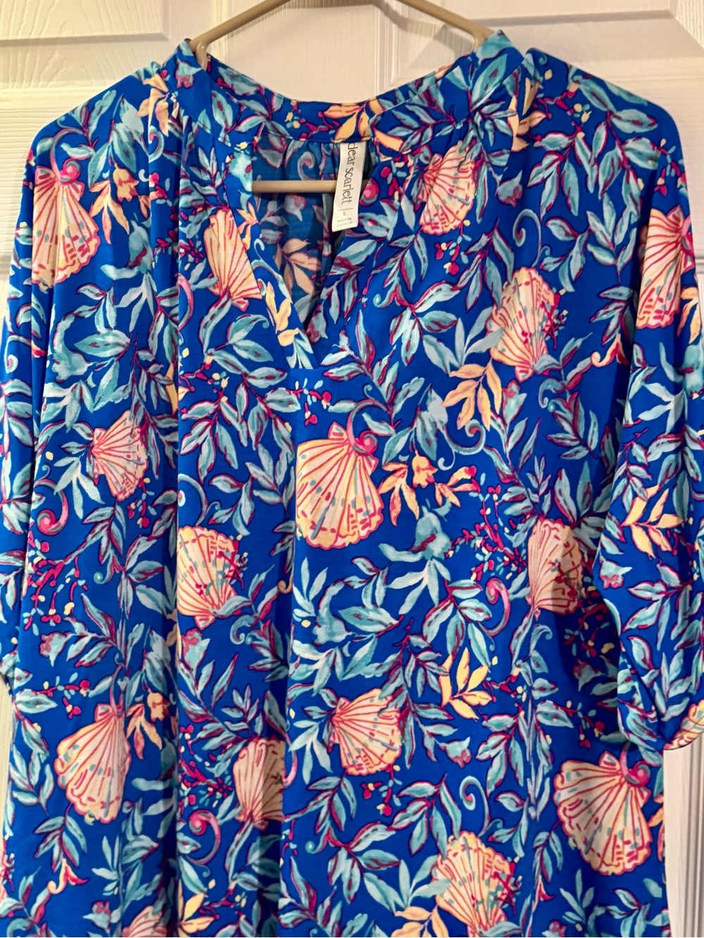Dear Scarlett Royal Blue Seashell Print Top - Picture 5 of 6